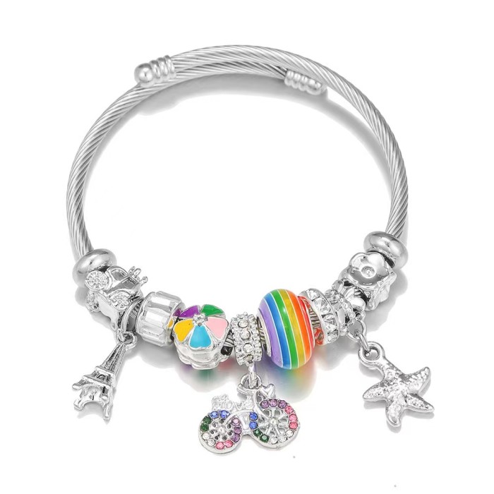 sliver charms bangle(1pc)