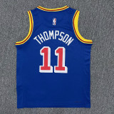 Warriors THOMPSON #11 Blue 75th Anniversary Retro NBA Jersey