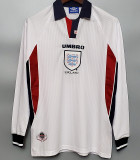 1998 England Home Retro Long Sleeve Soccer Jersey (长袖)