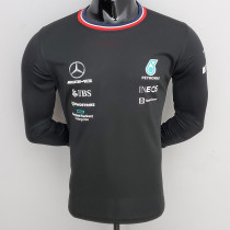 2022 F1 Mercedes Black Long Sleeve Racing Suit(长袖圆领)