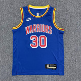 Warriors CURRY #30 Blue 75th Anniversary Retro NBA Jersey