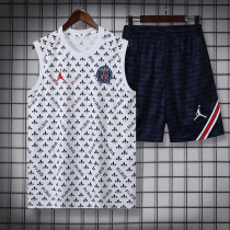 22-23 PSG White Tank top and shorts suit(红标)