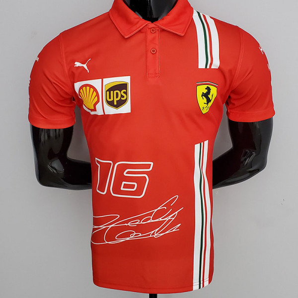 2022 F1 Ferrari Polo Red Racing Suit(16有领)