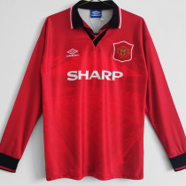 1994-1996 Man Utd Home Long sleeve Retro soccer jersey (长袖)