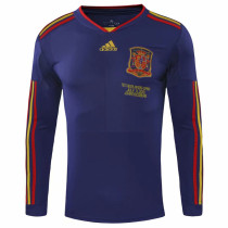 2010 Spain Away Long Sleeve Retro Soccer Jersey (长袖)(带胸前决赛字)