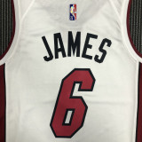 21-22 Heat JAMES #6 White 75th Anniversary Top Quality Hot Pressing NBA Jersey