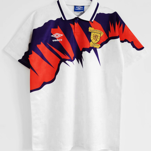 1991-1993 Scotland White Retro Soccer Jersey