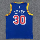 Warriors CURRY #30 Blue 75th Anniversary Retro NBA Jersey