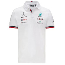 2021 Formula One Mercedes White Short Sleeve Racing Suit (梅赛德斯 有领)