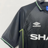 1998-1999 Man Utd Away Black Retro Soccer Jersey