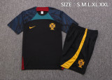22-23 Portugal Black Training Short Suit #D687