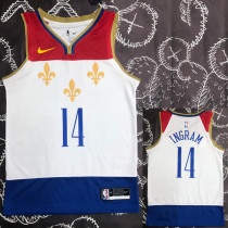 2020 Pelicans INGRAM #14 White City Edition Retro Top Quality Hot Pressing NBA Jersey