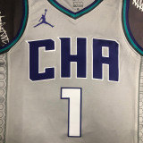 2019 HORNETS BALL #1 Gray Top Quality Hot Pressing NBA Jersey