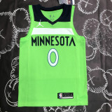 Timberwolves RUSSELL #0 Fluorescent Green Top Quality Hot Pressing NBA Jersey