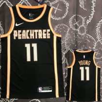 HAWKS YOUNG #11 Black Top Quality Hot Pressing NBA Jersey