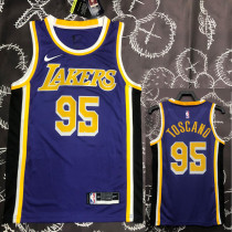 LAKERS TOSCAN #95 Purple Top Quality Hot Pressing NBA Jersey
