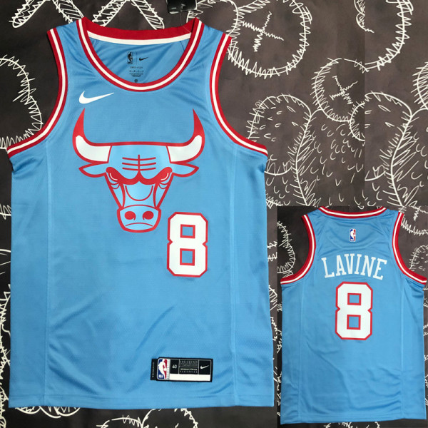 BULLS LAVINE #8 Blue Top Quality Hot Pressing NBA Jersey