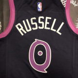 Timberwolves RUSSEL #0 Purple Black Top Quality Hot Pressing NBA Jersey