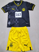22-23 Dortmund Away Kids Soccer Jersey