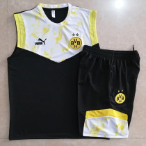 22-23 Dortmund Black Tank top and shorts suit #D737(上截喷墨)