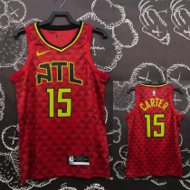 HAWKS CARTER #15 Red Top Quality Hot Pressing NBA Jersey