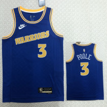 22-23 WARRIORS POOLE #3 Blue Top Quality Hot Pressing NBA Jersey (Retro Logo)