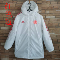 22-23 Bayern White Hooded Cotton Coat Red Edge (红色边) 棉衣