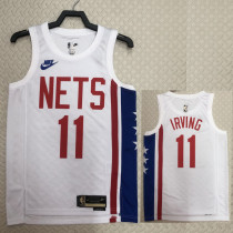 22-23 Nets IRVING #11 White Top Quality Hot Pressing NBA Jersey (Retro Logo)