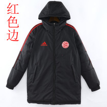 22-23 Bayern Black Hooded Cotton Coat Red Edge (红色边) 棉衣