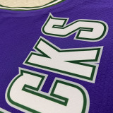 22-23 BUCKS ANTETOKOUNMPO #34 Purple Top Quality Hot Pressing NBA Jersey (Retro Logo)