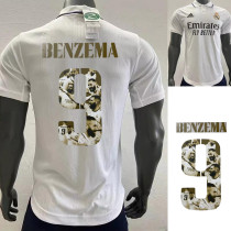 22-23 BENZEMA #9 Golden Ball RMA Home Player Version Soccer Jersey ( 球员)