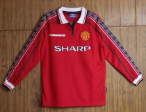 1998 Man Utd Home Long Sleeve Retro Soccer Jersey (长袖)