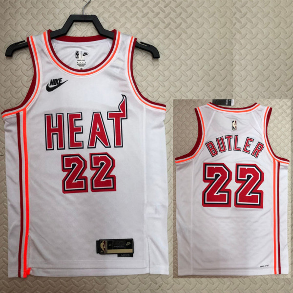 22-23 Heat BUTLER #22 White Top Quality Hot Pressing NBA Jersey (Retro Logo)