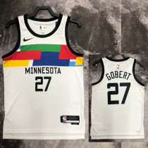 22-23 TIMBERWOLVES GOBERT #27 White City Edition Top Quality Hot Pressing NBA Jersey