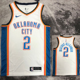 OKC GILGEOUS-ALEXANDER #2 White Top Quality Hot Pressing NBA Jersey