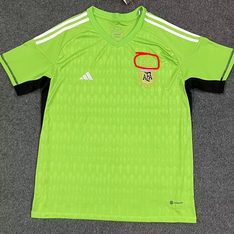 3 Star 2023 Argentina Red Goalkeeper Jersey - Kitsociety