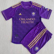 23-24 Orlando City Home Kids Soccer Jersey (带臂带袖广告)