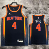 22-23 KNICKS ROSE #4 Black Top Quality Hot Pressing NBA Jersey (Trapeze Edition) 飞人版