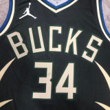 22-23 BUCKS ANTETOKOUNMPO #34 Black Top Quality Hot Pressing NBA Jersey (Trapeze Edition)