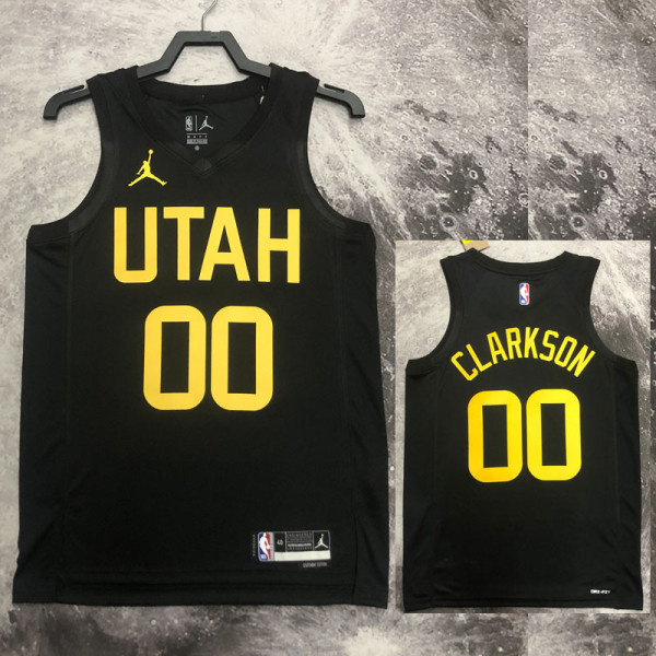 22-23 JAZZ CLARKSON #00 Black Top Quality Hot Pressing NBA Jersey (Trapeze Edition)