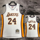 2009-10 LAKERS BRYANT #24 White Retro Top Quality Hot Pressing NBA Jersey(V领)