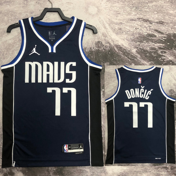 22-23 Dallas Mavericks DONCIC #77 Black Top Quality Hot Pressing NBA Jersey (Trapeze Edition)飞人版