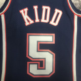 2006-07 NETS KIDD #5 Dark Blue Retro Top Quality Hot Pressing NBA Jersey