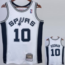 1998-99 SA Spurs RODMAN #10 White Retro Top Quality Hot Pressing NBA Jersey