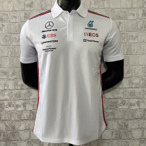 2023 F1 Mercedes White Polo Racing Suit(有领)