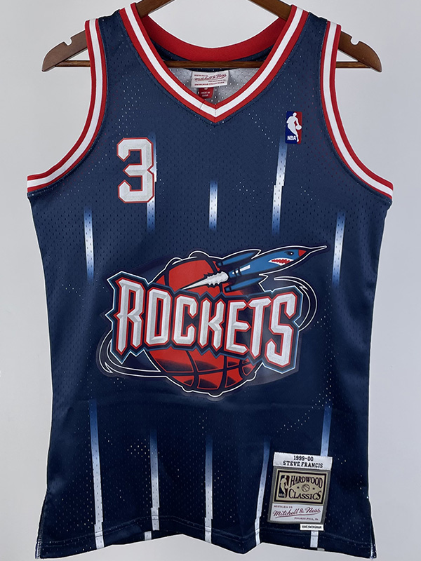 1999/00 Rockets FRANCIS #3 Blue Retro NBA Jerseys 热压