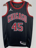 22-23 BULLS JORDAN #45 Black Top Quality Hot Pressing NBA Jersey (Trapeze Edition) 飞人版