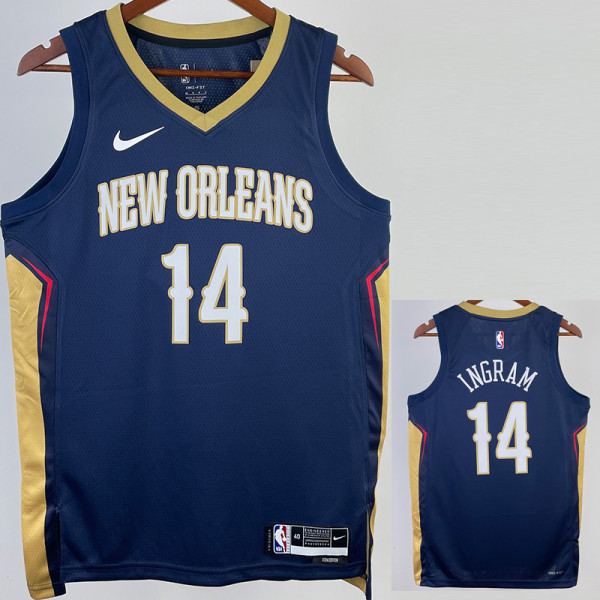 22-23 Pelicans INGRAM #14 Royal Blue Top Quality Hot Pressing NBA Jersey