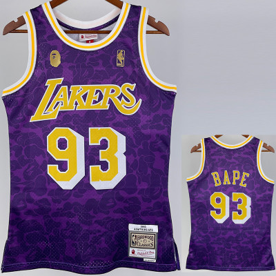 US$ 26.00 - 2023 LAKERS & BAPE #93 Yellow Top Quality Hot Pressing