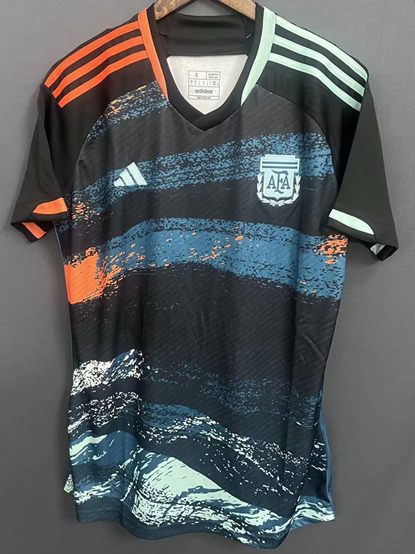 2023 Argentina Black Blue Fans Soccer Jersey 没星